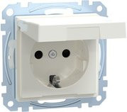 Merten Schutzkontakt-Steckdose System M mit Klappdeckel IP44 in Weiß - Bild 1