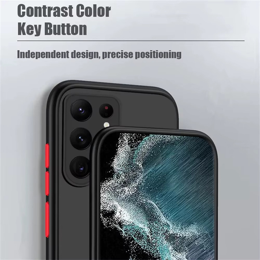 Stoßfeste matte Handyhülle Funda für Samsung Galaxy S24 S25 Ultra S23 S22 S21 S20 FE Note 20 Plus Ultra in Grün - Bild 3
