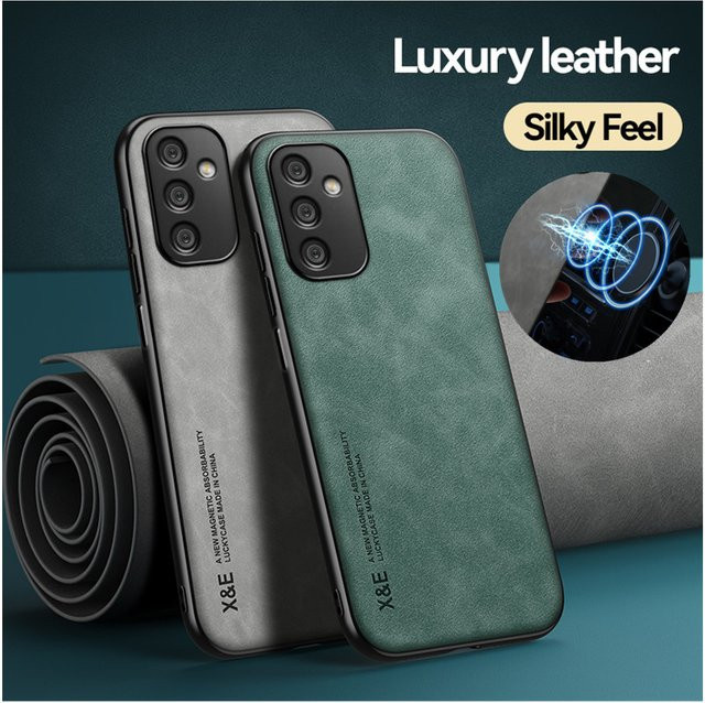 Magnetische Schutzhülle für Samsung Galaxy A16 5G A05 A05S A15 A25 A35 A55 A14 A34 A54 A53 A52S in Grau mit Auto-Halterung - Bild 1