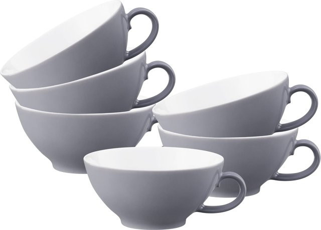 Seltmann Weiden Teetassen Life Fashion aus Keramik, Weiß, 6er Set, 140 ml - Bild 1