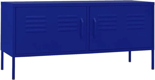vidaXL TV-Schrank aus Stahl in Marineblau, B/T/H: 105 x 35 x 50 cm - Bild 1