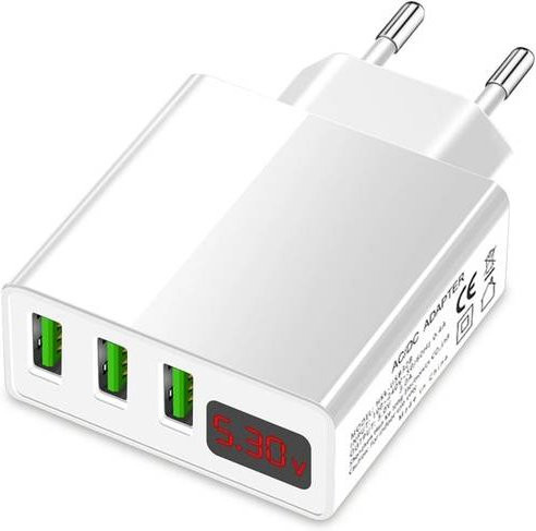 Eaxus USB-Ladegerät mit 3x USB-A Anschlüssen, 15W Schnellladegerät, Weiß - Bild 1