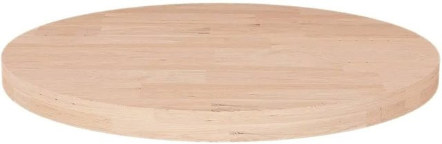 vidaXL Runde Tischplatte aus unbehandeltem Massivholz Eiche, Durchmesser: 50 cm, Höhe: 2,5 cm - Bild 1