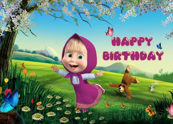 VIKAMA Dream Birthday Party Hintergrund mit Fantasy-Motiv und Tieren in Multicolour, B: 110 cm, H: 110 cm - Bild 4