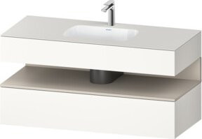 Duravit Einbauwaschtisch-Möbel-Set Qatego in Weiß, B/T/H: 120 x 55 x 60 cm - Bild 1
