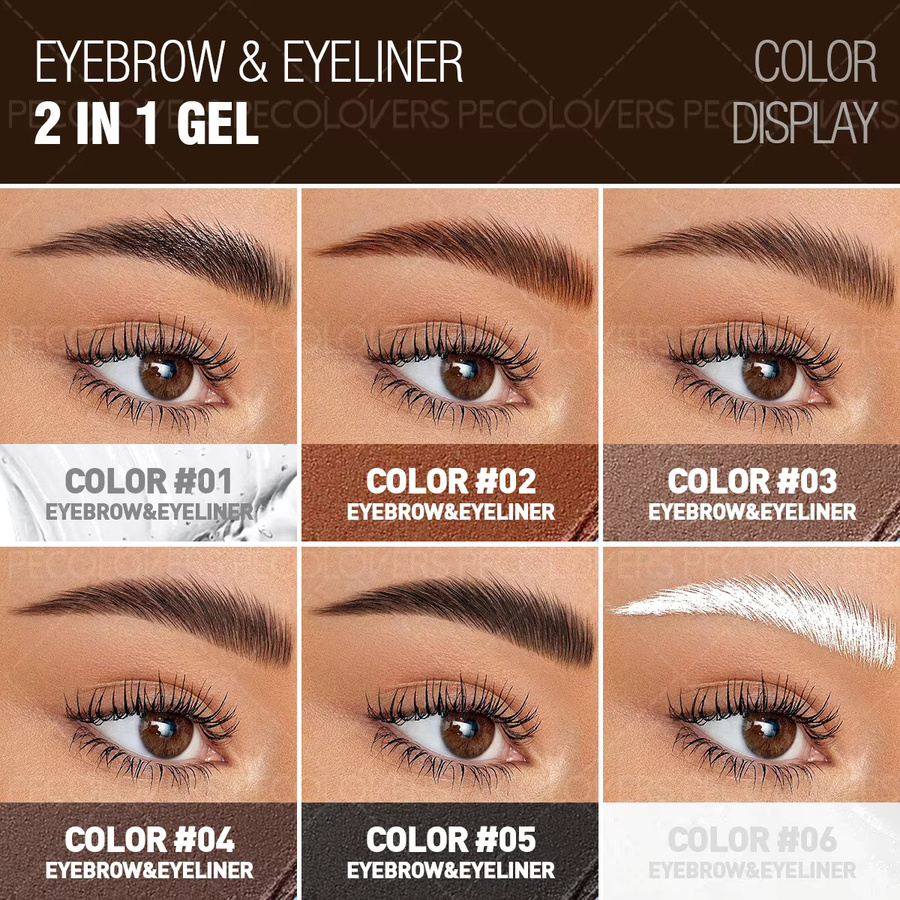 2-in-1 Augenbrauen- und Eyeliner-Gel mit Pinsel, Unisex - Bild 2