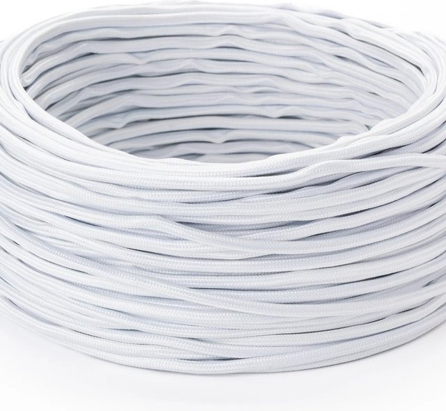 Orion Lightstyle Textilkabel Weiß Stoffkabel 3-adrig Ø 4,7mm Meterware - Bild 1