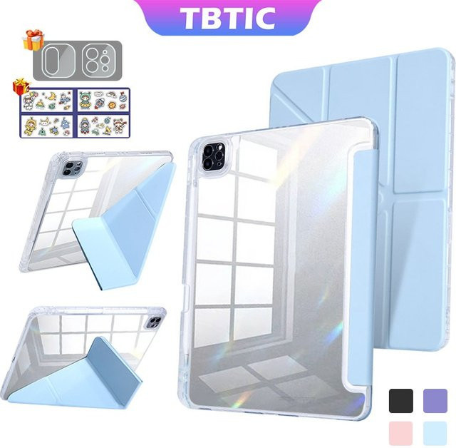 TBTIC Transparente Tablet-Hülle mit Stiftschlitz für iPad Mini 6, iPad Air 6, iPad Pro 11, iPad 10. Gen und weitere Modelle - Bild 1