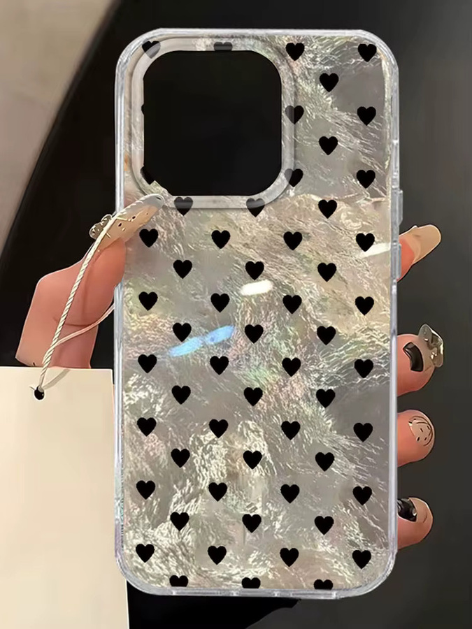 Bunte Liebesherz Telefonhülle für Honor in Schwarz - Bild 3