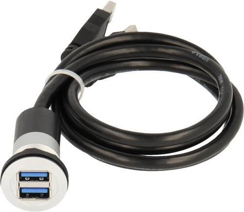 Georg Schlegel USB 3.0 Buchse Typ A auf A mit Kabel in Schwarz - Bild 1