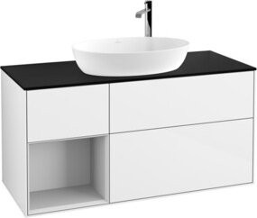 V&B Waschtischunterschrank Finion mit Wandbeleuchtung, Farbe: Weiß lackiert, Breite: 120 cm, Tiefe: 50,1 cm, Höhe: 50,1 cm - Bild 1