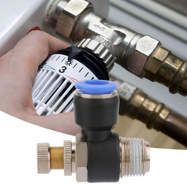 2 Stück Fishine Pneumatik-Regelventil SL1003 Luftstrom-Geschwindigkeitsregler für Schlauch und Rohr in Schwarz - Bild 1