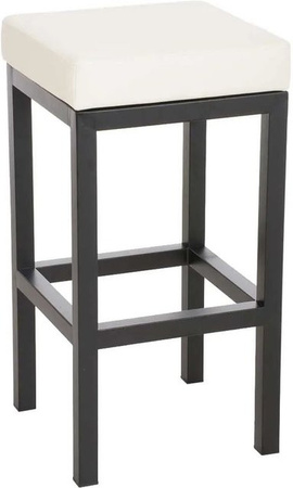 DELUKE Barhocker KIEL Tresenhocker aus Kunstleder und Stahl in Creme ohne Lehne, Höhe: 80 cm