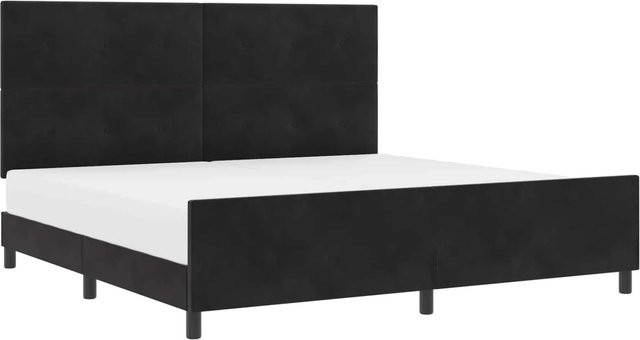 vidaXL Boxspringbett mit Kopfteil in Schwarz aus Samt, B/T/H: 200 x 200 x 128 cm - Bild 1
