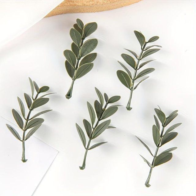20 Stück Künstliche Grüne Plastikpflanzenblätter aus Kunststoff für Dekoration und Bonsai-Zubehör - Bild 1