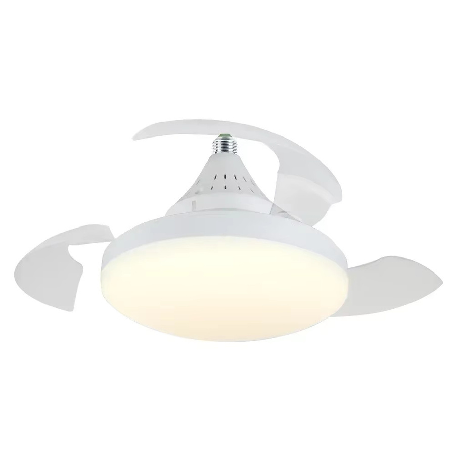 Ludengchaoshi 2-in-1 Deckenventilator mit LED-Beleuchtung und Fernbedienung, E27 Fassung, Weiß - Bild 4