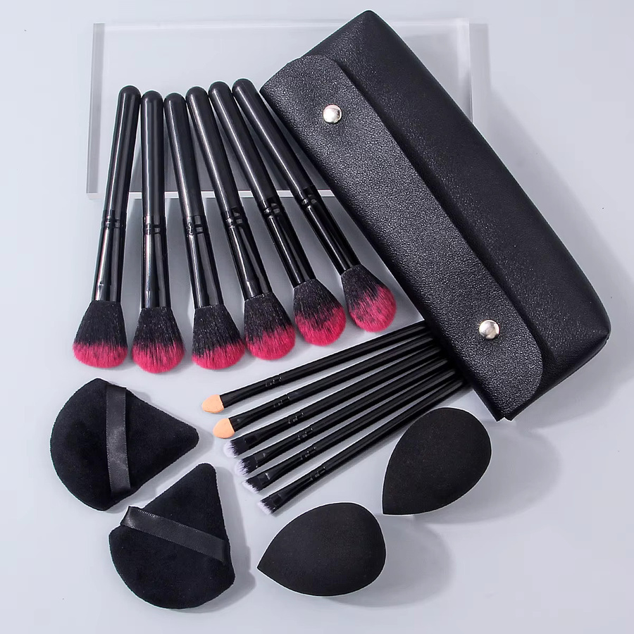 KOSSHOW Make-up-Pinsel-Set, 17-teilig, mit Schwamm und Aufbewahrungstasche - Bild 2