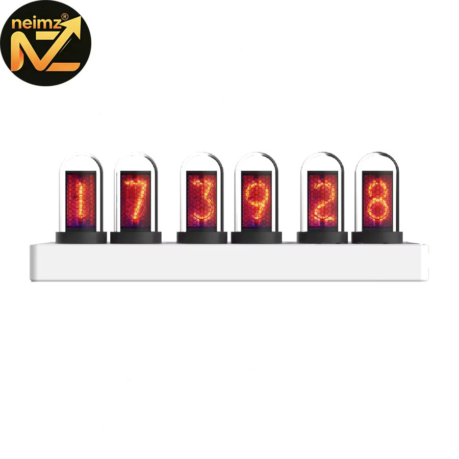 NEIMZ IPS Nixie-Röhren-Wecker mit RGB-Beleuchtung und digitalem Display in Multicolour und Gelb - Bild 4
