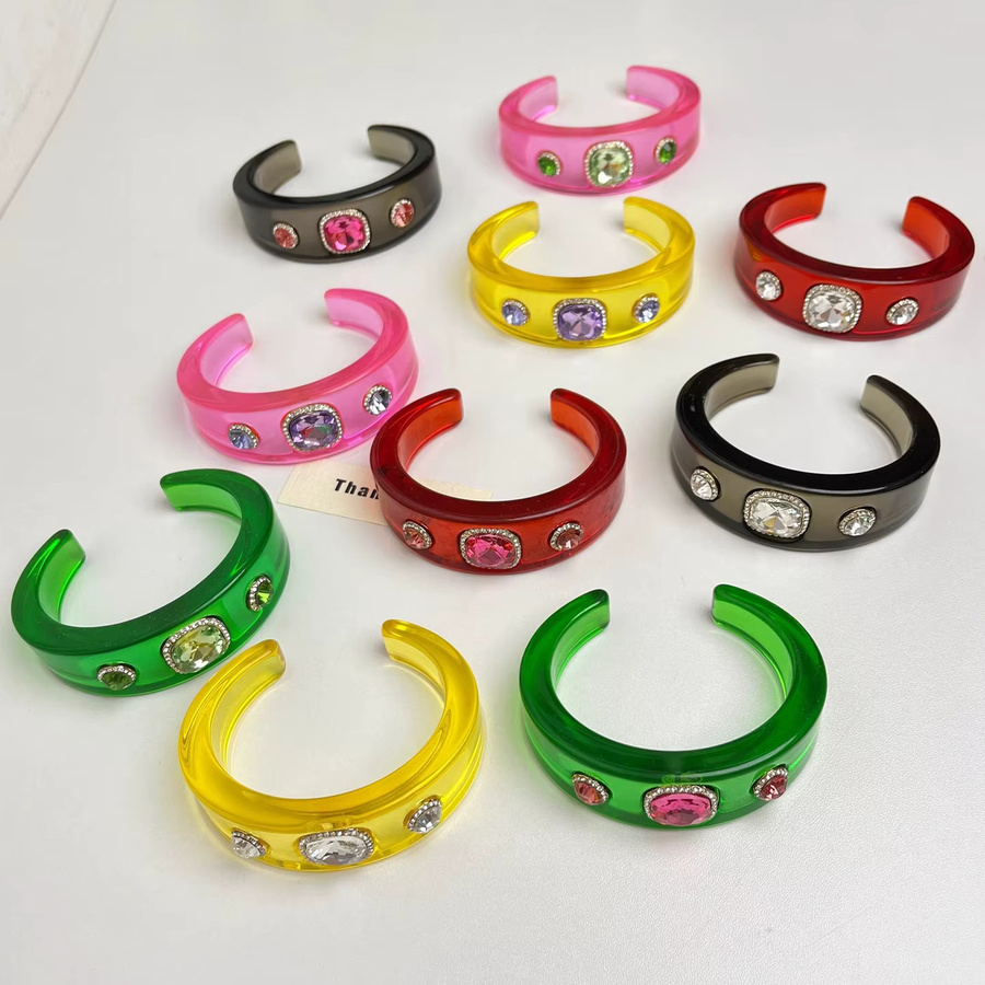 Armband, Harz, mehrfarbig, geometrisch, kreisförmig - Bild 3