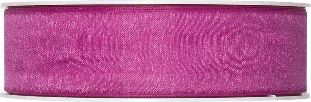 Halbach Organzaband Pink transparent, Breite: 2,5 cm, Länge: 5 m - Bild 1