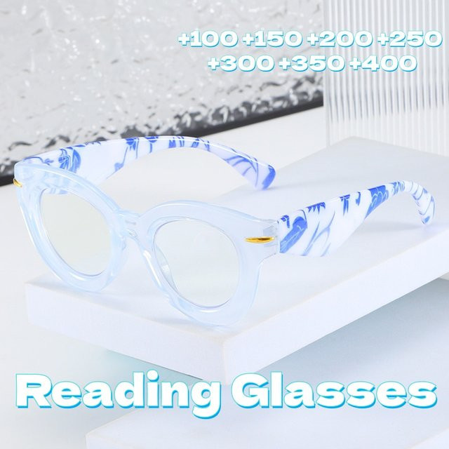 NAPAGE Lesebrille, Rund, Vollrand, Kunststoff, Transparent, Blaulichtfilter - Bild 1