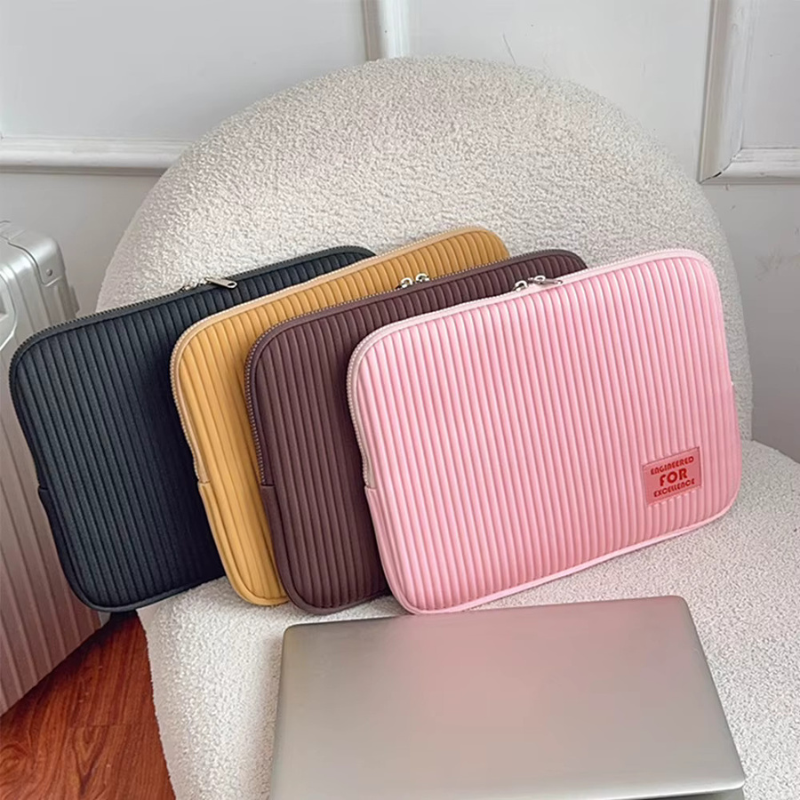 ValueWin Laptop-Hülle für Damen, stoßfeste Notebook-Tasche für MacBook Air/Pro, Xiaomi, Lenovo und Dell, passend für 13, 14, 15 und 15,6 Zoll, in Beige oder Pink - Bild 3