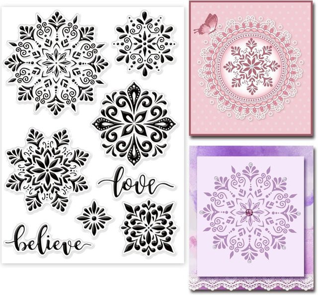 Transparenter Mandala-Blume Siegelstempel aus Gummi für DIY-Kartenherstellung, Vintage Design - Bild 1