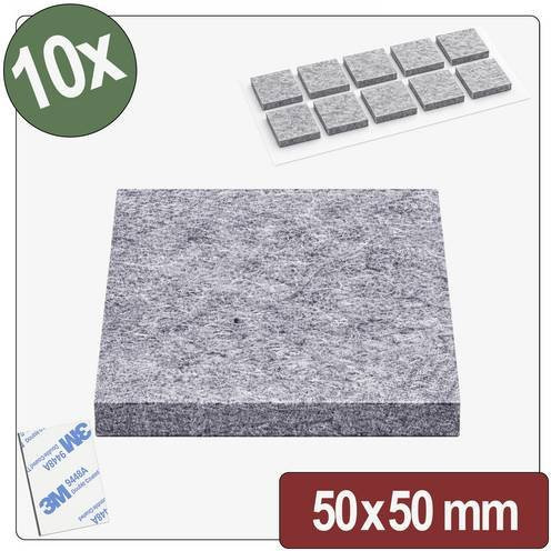 Quadrios 26SA113 Filzgleiter selbstklebend rund Grau Durchmesser: 5 cm, Höhe: 0,4 cm, 10 Stück - Bild 1
