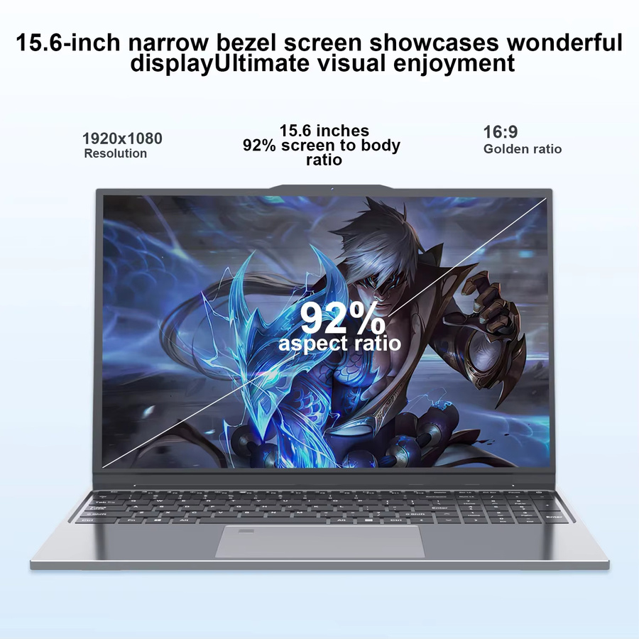 Intel Core i7-6500Y Laptop mit 15,6 Zoll Display, 32 GB RAM, 2 TB SSD und Windows 11 in Silber - Bild 2