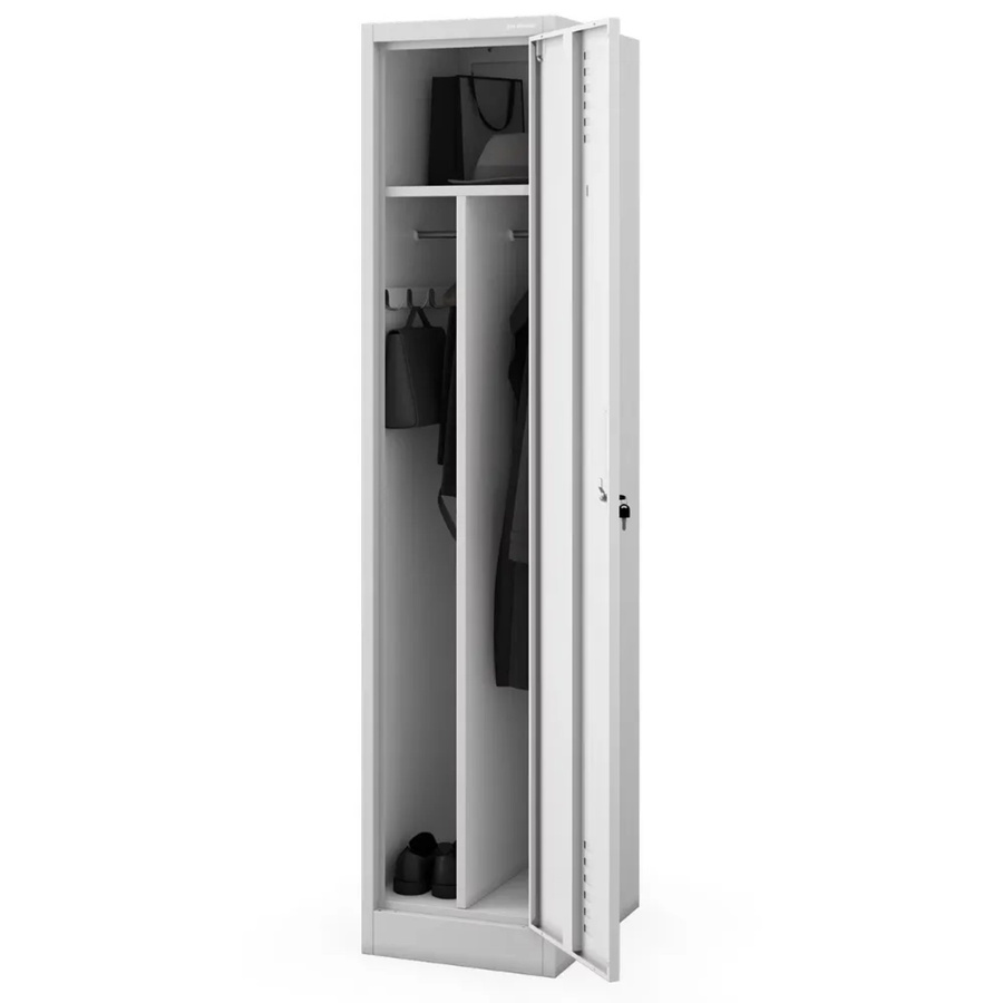 JAN NOWAK Umkleideschrank KACPER Spind aus Metall mit 1 Abteil und Etikettenhalter in Grau, H x B x T: 180 x 40 x 50 cm - Bild 2