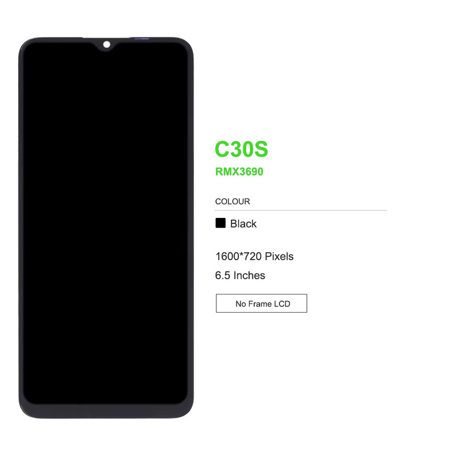 Sinmaytai LCD Display Touchscreen mit Rahmen für Oppo Realme C30s RMX3690 und Realme C30 RMX3581 in Schwarz, 6.5 Zoll - Bild 2