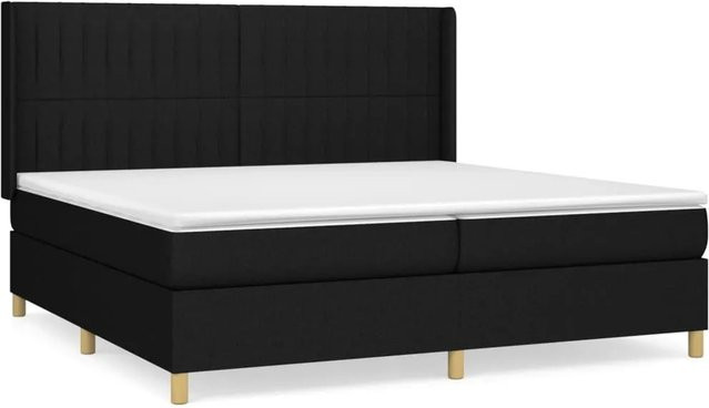 vidaXL Boxspringbett mit Matratze Schwarz, Hybridbett mit Taschenfederkern, B/T: 203 x 203 cm - Bild 1