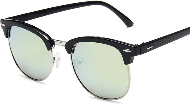 Yiran bag Sonnenbrille, halbrandlos, Cat-Eye, polarisiert, Unisex, white - Bild 1