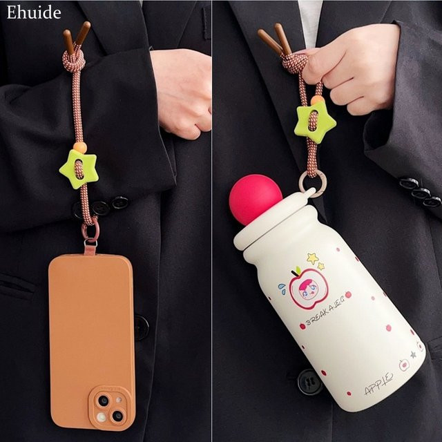 EHUIDE Handgewebtes Stern-Handgelenksband als universelles Schlüsselband und Handyhüllen-Zubehör in Gelb und Multicolour - Bild 1