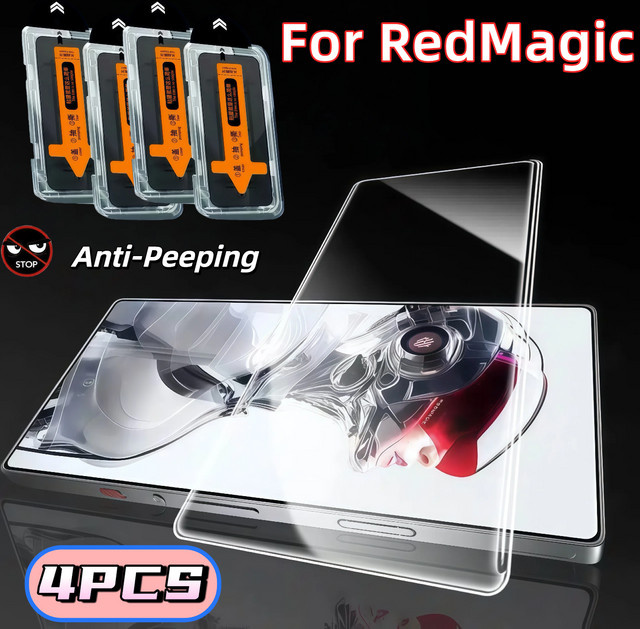 4er-Pack ZTE Nubia RedMagic 8 8S 9 9S 10 10S 11 Pro Plus 5G Anti-Peeping Displayschutz aus gehärtetem Glas, transparent - Bild 1