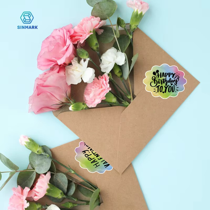 SINMARK Thermoaufkleber in Blumenform, bunte Papier-Etiketten für Phomemo-Drucker, DIY Geschenkanhänger Multicolor - Bild 3