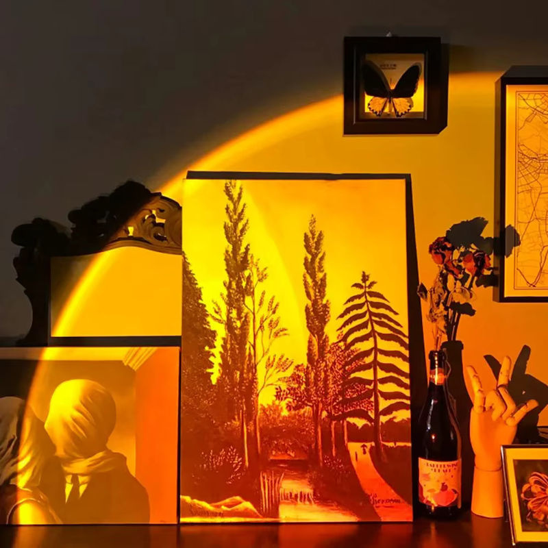 YNL LED-Sonnenuntergangslampe als Stimmungslicht und Projektor in Rot - Bild 3