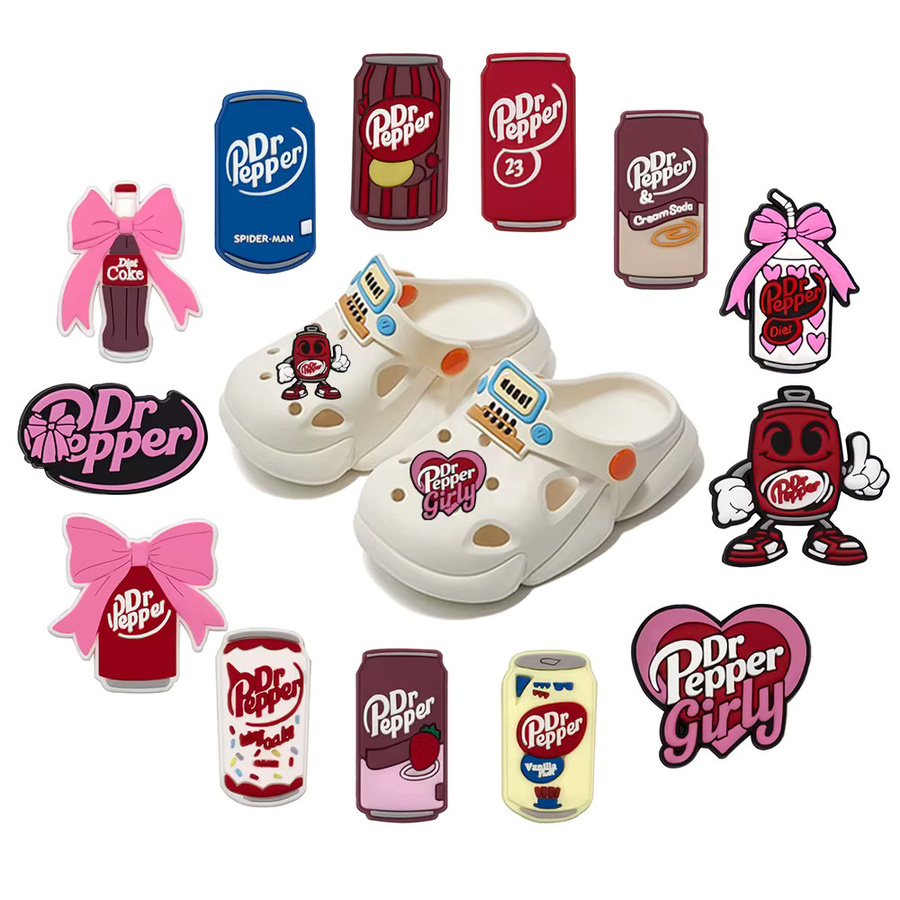 Potdemiel Schuh-Charms Dr Pepper Soda-Flaschen, PVC - Bild 2