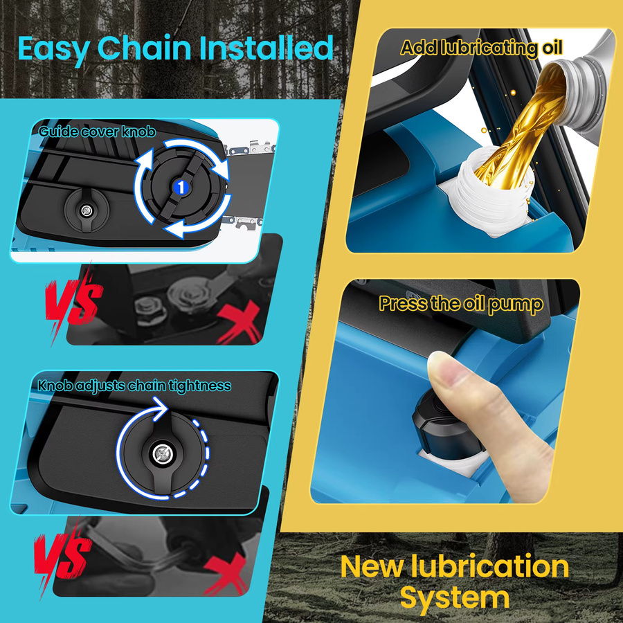 Makita 16-Zoll bürstenlose elektrische Kettensäge mit 3500 W, blau, kompatibel mit Makita LXT Akkus - Bild 4