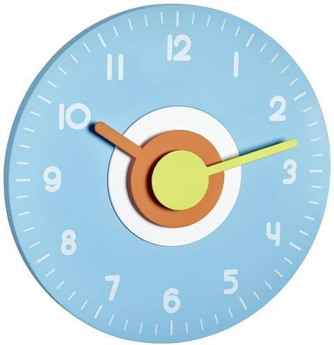 TFA Dostmann Quarz Wanduhr Hellblau mit Silent-Uhrwerk im modernen geometrischen Design - Bild 1