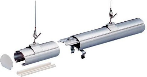Pracht Befestigung für LED-Schienen für Zylinder in Silber aus Aluminium und Edelstahl - Bild 1