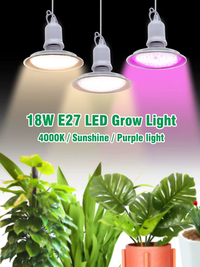GRAXGROW UFO-Wachstumslampe mit 18 W, E27 Fassung, 4000 K, Farbe Lila/Weiß, Pflanzenbeleuchtung für Innenbereiche - Bild 5