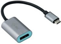 i-tec USB-C auf DisplayPort Adapter in Silber und Schwarz, 4K 60Hz, USB-C zu DisplayPort mit Thunderbolt-Unterstützung, Länge: 0,15 m - Bild 1