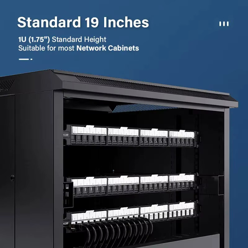 ZoeRax RJ45 Patchpanel in Schwarz mit geschirmten CAT7-Keystone-Buchsen, 1U 19-Zoll Ethernet Patchpanel mit abnehmbarer Rückleiste für CAT7/6A LAN-Kabel - Bild 5
