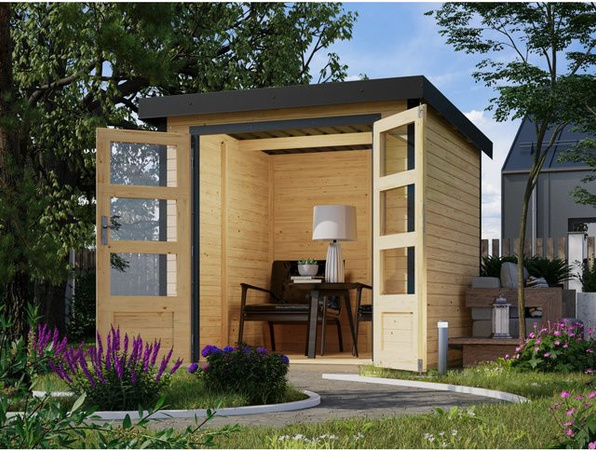 Karibu Gartenhaus Diego A in Anthrazit mit 4,45 m² Grundfläche