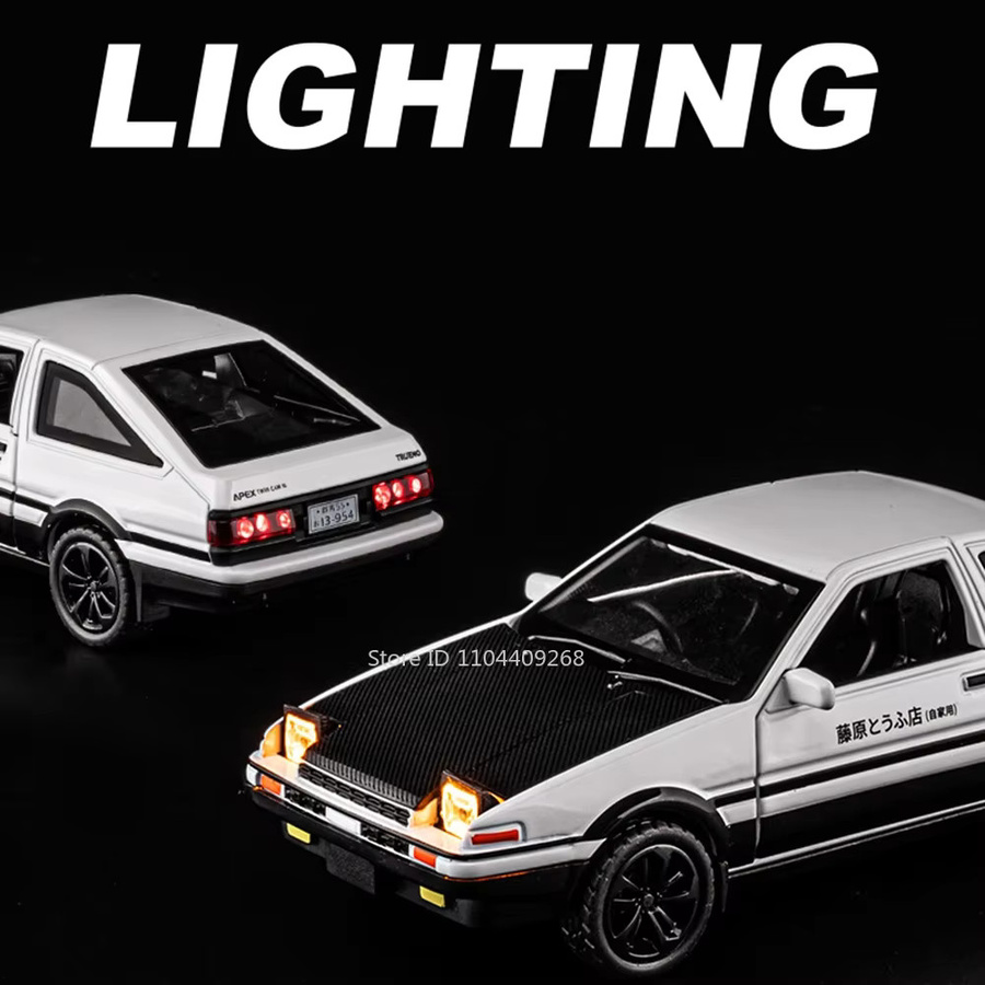 MAKEDA AE86 Klassische Film Auto Modell, 1:36, Metall, mit Licht und Sound - Bild 6