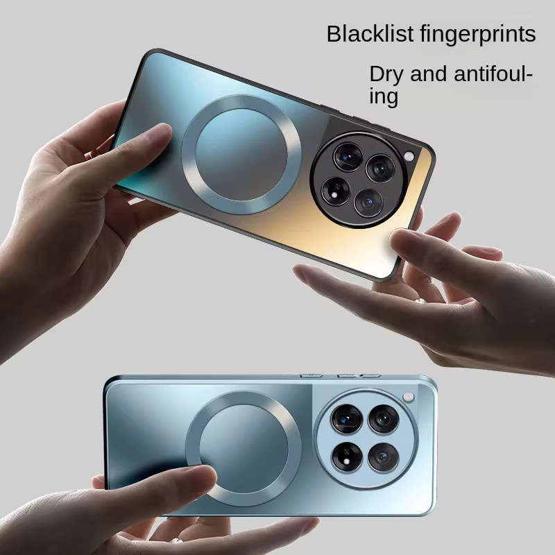 AG Magnetische Matte Silikonhülle für OnePlus 13R 12 11 mit Stoßschutz und kabellosem Laden in Silber - Bild 2