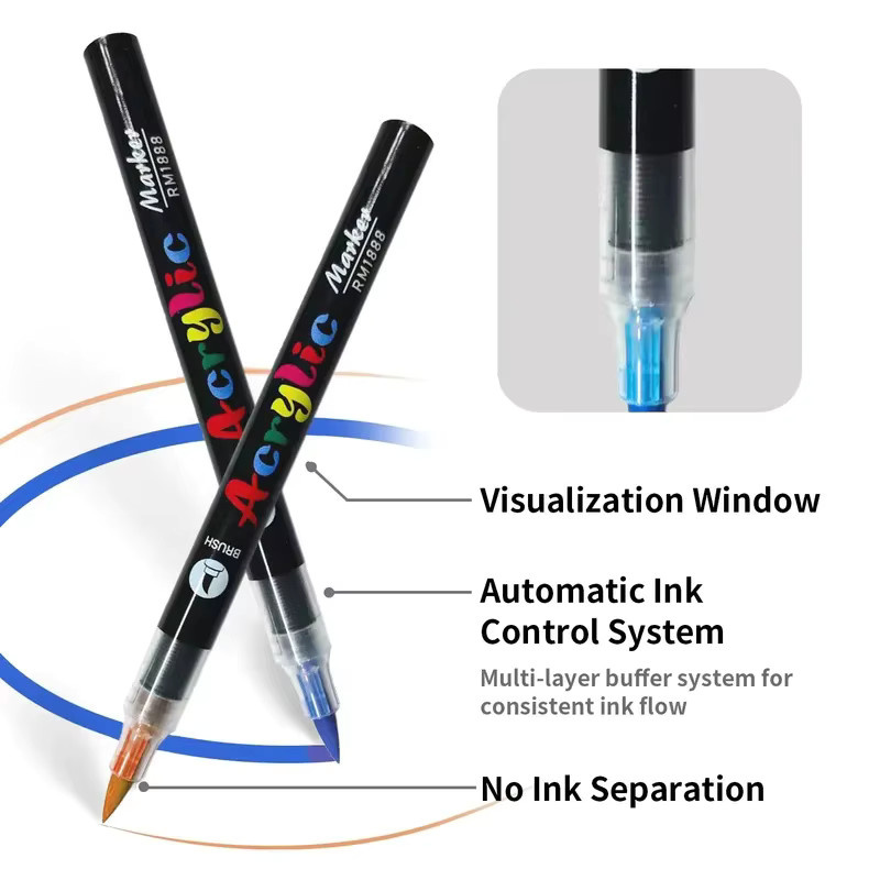 Markierstift mit direkter Flüssigtinte und weicher Spitze in Beige für Kunst und Studium - Bild 3