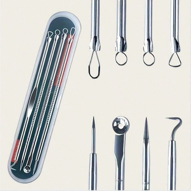 chenxiaogang Mitesserentfernungsset, 4-teilig, Silber, Unisex - Bild 1