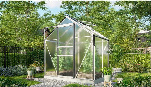 Vitavia Gewächshaus Marley inkl. Ready2Grow Zubehör-Set, silber, aluminium eloxiert, 2,5 m², Polycarbonat, H x B x T: 207 x 195 x 137 cm - Bild 1